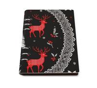 cankuop Red Deer Winter Pattern_1 Refillable A5 Notebook That Lays Flat, Leather Binder Journal for Planner, Office Supplies
