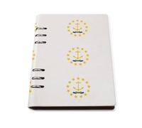 cankuop Rhode Island State Flag Refillable A5 Notebook That Lays Flat, Leather Binder Journal for Planner, Office Supplies