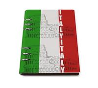 cankuop Roman Colosseum Italian Flag Refillable A5 Notebook That Lays Flat, Leather Binder Journal for Planner, Office Supplies