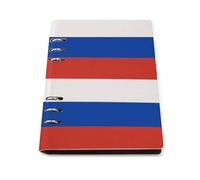 cankuop Russian Flag Refillable A5 Notebook That Lays Flat, Leather Binder Journal for Planner, Office Supplies