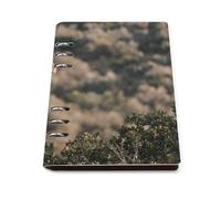 cankuop Shy Tan Giraffe Refillable A5 Notebook That Lays Flat, Leather Binder Journal for Planner, Office Supplies