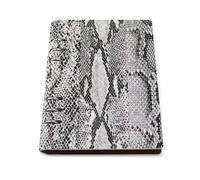 cankuop Snake Skin Black And White Refillable A5 Notebook That Lays Flat, Leather Binder Journal for Planner, Office Supplies
