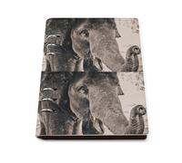 cankuop Soulful Sepia Elephant Refillable A5 Notebook That Lays Flat, Leather Binder Journal for Planner, Office Supplies