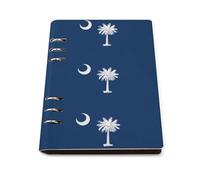 cankuop South Carolina Flag Refillable A5 Notebook That Lays Flat, Leather Binder Journal for Planner, Office Supplies