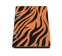 cankuop Tiger Stripes Orange Pattern Refillable A5 Notebook That Lays Flat, Leather Binder Journal for Planner, Office Supplies