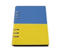 cankuop Ukrainian Flag Refillable A5 Notebook That Lays Flat, Leather Binder Journal for Planner, Office Supplies