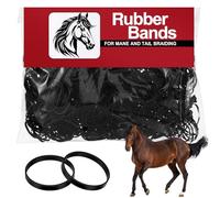 Canlierr 1000 Pcs Large Black Leather Rubber Bands Horse Rubber Bands Mini Braiding Bands Equine Hair Ties for Use on Horse Manes and Tails Supplies