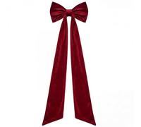 Canlierr Christmas Tree Topper Bow 90x18 Inch Giant Large Velvet Bow with Long Streamers Huge Decorative Wrapping Gift Decor for Xmas Tree Front Door Patio Outdoor Wedding Arch(Burgundy)