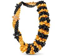 Canlierr Graduation Leis Class of 2025 Grad Ribbon Leis Double Braided Necklace Hawaiian Flower Garland with Heart Kukui Nut for Man Woman Graduation Party Supplies, 43.3 inches / 110 cm, ribbon