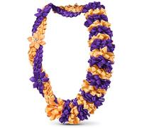 Canlierr Graduation Leis Class of 2025 Grad Ribbon Leis Double Braided Necklace Hawaiian Flower Garland with Heart Kukui Nut for Man Woman Graduation Party Supplies, 43.3 inches / 110 cm, ribbon