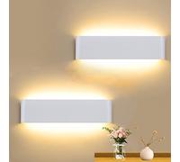 CANMEIJIA 2 Pack LED Wall Lights Indoor 41CM, 16W Wall Lamp 3000K Warm Light Up and Down Wall Lights Aluminum Modern Style for Bedroom Bathroom Living Room Hallway Kitchen Corridor Stairs (White)…