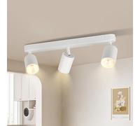 CANMEIJIA 3 Way LED Ceiling Light White GU10 Rotating Spotlight Fitting