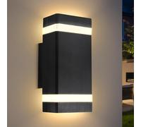 CANMEIJIA LED Wall Light, Outdoor Wall Lights Waterproof Outside Lights Porch Light Front Door Lamp Modern Aluminum Black 3000K Included 2 * 6W GU10 for Garden Hallway Bathroom etc