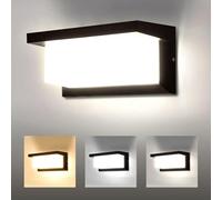 CANMEIJIA Outdoor Wall Lights Front Door Lights, 6500K 18W IP44 Waterproof LED Black Wall Lights Indoor,Aluminium Outside Lights Wall Lamp,Wall Lighting Fixtures Wall Lights for Living Room,Bedrooms