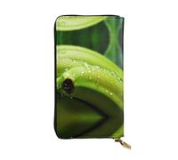 Canna or Indian Shot Pattern Leather Clutch (7.5x4.1 inches) - Coin Card Key Wallet