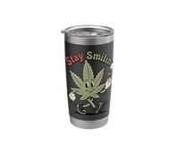 Canna artoon Stay Smilin' Retro Weed Stoner 420 Stainless Steel Insulated Tumbler