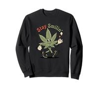 Canna artoon Stay Smilin' Retro Weed Stoner 420 Sweatshirt