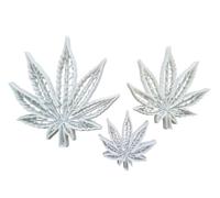 Canna anja Hemp Leaf Shape Cookie Cutter Dough Biscuit Pastry Fondant Sharp Stencil Plant Medicinal Marijuana (Set of 3)