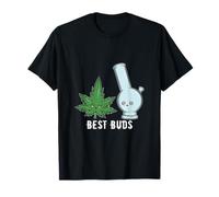 Cannabis Leaf And Bong Best Buds Weed Marijuana For Tiffer T-Shirt
