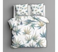 Cannabis Leaf Bedding Super King Size Duvet Cover Sets 3 Piece, Marijuana Leaves Weed Reversible Quilt Cover & 2 Pillowcases for Bedroom Decor, Soft Microfiber, with Zip -a400