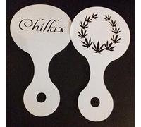 Cannabis Leaf & Chllax Word Coffee Cup/Cappuccino Stencils Reusable Many Times Present Gift Leaf Marijuana Hemp