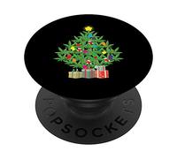 Cannabis Leaf Christmas Tree Lights Weed Smoking Marijuana PopSockets PopGrip: Swappable Grip for Phones & Tablets