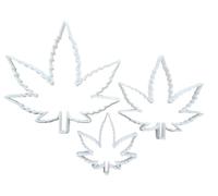 Cannabis Leaf Ganja Hemp Plant Shape Cookie Cutter Dough Biscuit Fondant Sharp Stencil Medicinal Marijuana (Set of 3)