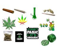 Cannabis Themed Edible Cake Toppers, Premium Icing Sheet, Weed Marijuana Decorations