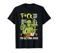 Cannabis Weed Lover Alien Smoking 420 I'm Getting High T-Shirt