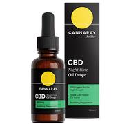 Cannaray CBD Oil Drops for Night-Time, 1800mg, High Strength, Soothing Peppermint | CBD (30ml)