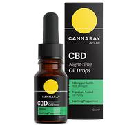 Cannaray CBD Oil Drops for Night-Time, 600mg, Soothing Peppermint | High Strength CBD (10ml)