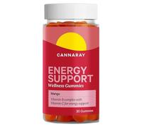 Cannaray Energy Support Gummies - 30 Count | Mango Flavour | with Vitamin B5, B6, B12 & Vitamin C for Energy | Vitamin D3 for Immune Support