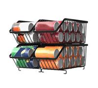 Canned Food Devices - Disper At The Goods Dispenser With Clear Rack | Pantry Can Organizer | Stackable Iron Dispenser Rack | 2 Tier Heavy Box Memory For R