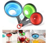 Canned Funnel Kitchen - Silicone Foldable 3-Piece Set, Large Wide Mouth, Suitable For Mason Jars, Jams And Spices, Small Funnels For Bottles