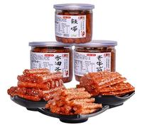 Canned Internet celebrity spicy strips, snacks, sticks, gluten, slices, 128g/can, ready to eat, delicious chewy, strong taste, vegetarian dim sum, Chinese snacks (6 cans)