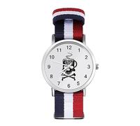 Canned Skull Coffee Cup Sport Watch for Men Women Nylon Strap Wrist Watch Analog Quartz Watch