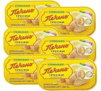 Canned Stein-hauer'sEasy Open Cod Liver Canned Foods Healthy And Delicious Tasty Spread on Bread Fish Ukraine Origin 120g (Pack of 6)