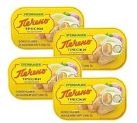 Canned Stein-hauer'sEasy Open Cod Liver Canned Foods Healthy And Delicious Tasty Spread on Bread Fish Ukraine Origin 120g (Pack of 4)