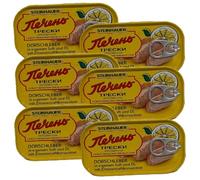 Canned Stein-hauer'sEasy Open Cod Liver With Lemon Own Juice Canned Foods Healthy And Delicious Tasty Spread on Bread Fish Ukraine Origin 120g (Pack of 6)