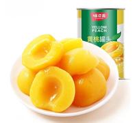 Canned yellow peaches, Yellow peach candied fruit, Fruit Soup 425g/can, Fresh fruit snacks, Instant dried fruits, nutritious preserved fruits, Sweet and sour peaches, Dim sum, Casual snacks (2 cans)