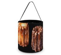 Cannele French Dessert Foldable Halloween Trick Or Treat Bags Tote Goodie Candy Bucket Gift Party Favor Supplies