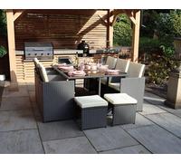 Cannes 10 Seater Cube set Royalcraft Grey One Size