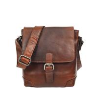 Cannes Black Real Leather Flight Bag Cross Body Messenger Pouch House of Leather Brown Small