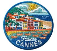 Cannes France Patch Embroidered Iron-on/Sew-on Badge (3.5 Inch) Travel Europe Vacation Souvenir Tourist Emblem Gift Patches
