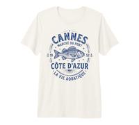 Cannes Port Market Vintage Fish Côte dAzur Design Premium T-Shirt