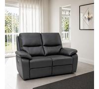 Cannes Sofa - 2 Seater - Electric Recliner - Leather - Charcoal