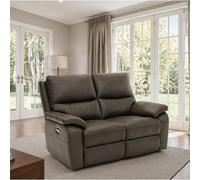 Cannes Sofa - 2 Seater - Electric Recliner - Leather - Chocolate