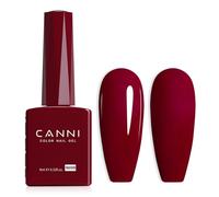CANNI Dark Red Gel Nail Polish, 1Pcs Dark Red Gel Polish Deep Red Color Nail Polish Gel High Gloss Soak Off U V Gel Nail French Nail Manicure Salon DIY