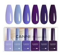 CANNI Gel Nail Polish Set Lavender Dark Purple Blue 6 Colors 9ml Lavender Dark Purple Blue Manicure Set