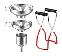 Canning Essentials Set Includes 1Pc Canning Rack 3Pcs Canning Funnel Stainless Steel for Kitchen Accessories